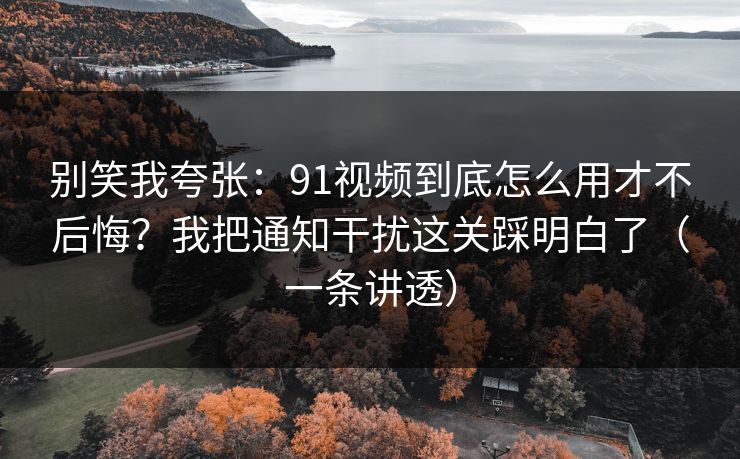 别笑我夸张:91视频到底怎么用才不后悔?我把通知干扰这关踩明白了(一条讲透) 别笑我夸张:91视频到底怎么用才不后悔?我把通知干扰这关踩明白了(一条讲透)